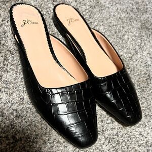 J Crew Carolyn Mule flats, Crocodile pattern